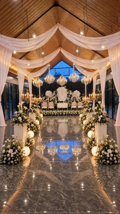 Dekorasi Glass House dengan drapery